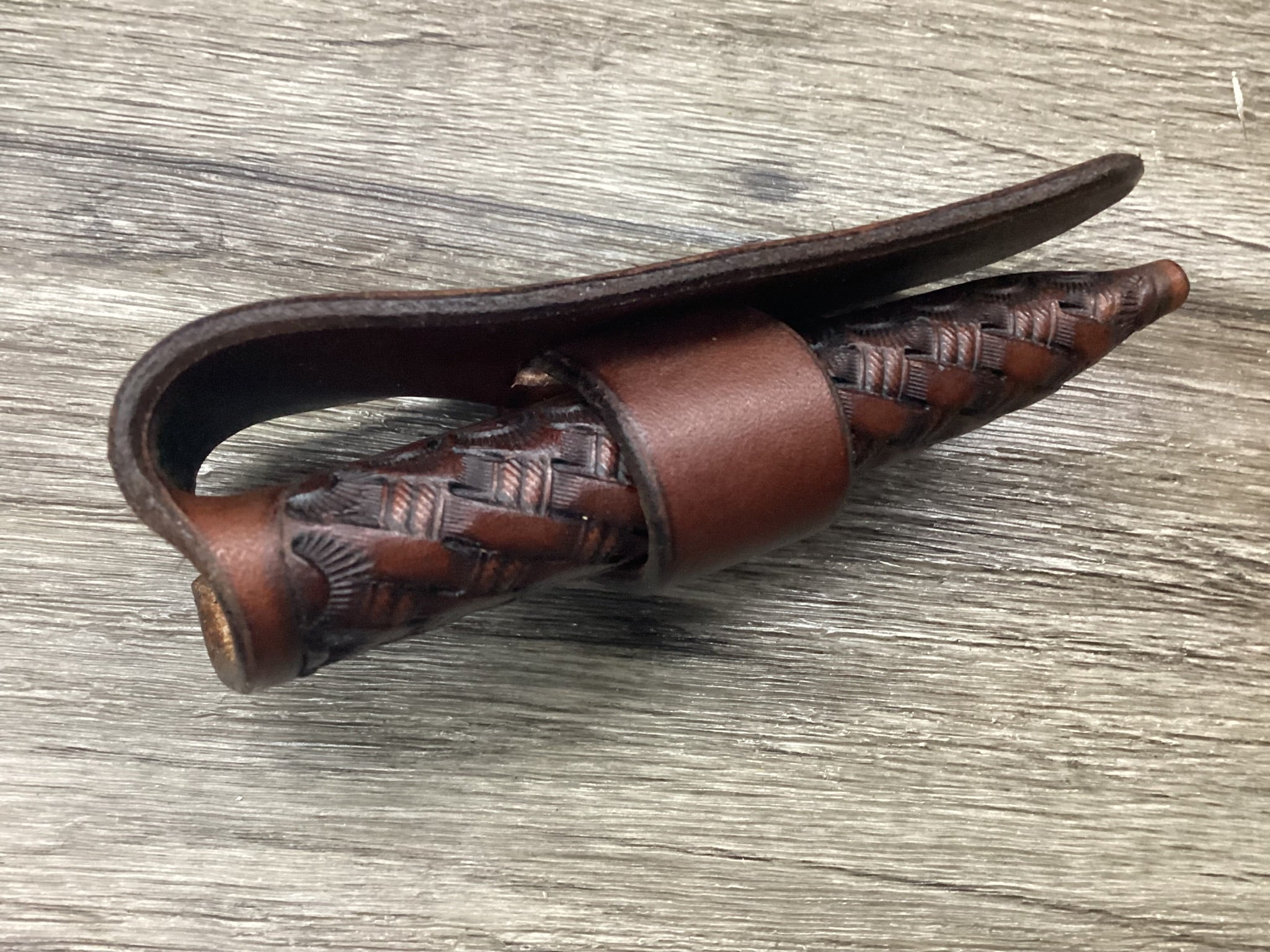 Leather Folding Knife Belt Loop Sheath Folding Hunter 5 1/4" (Sheath Only)
