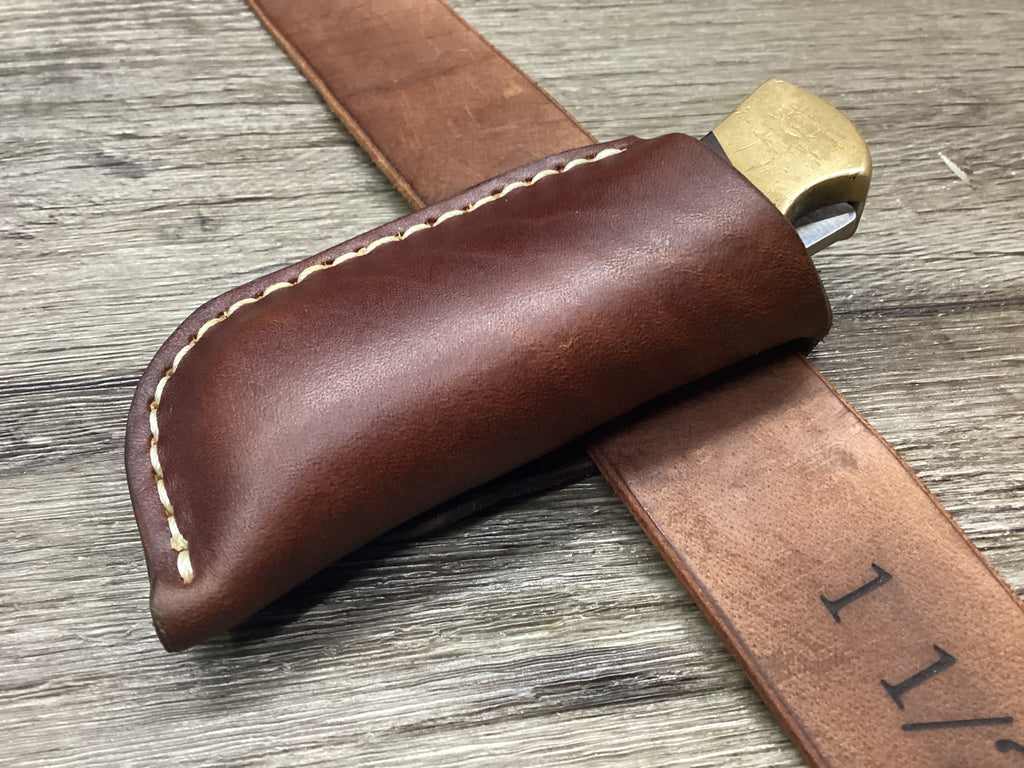 Leather Folding Pocket Knife Sheath Buck 112 Size (Sheath Only)