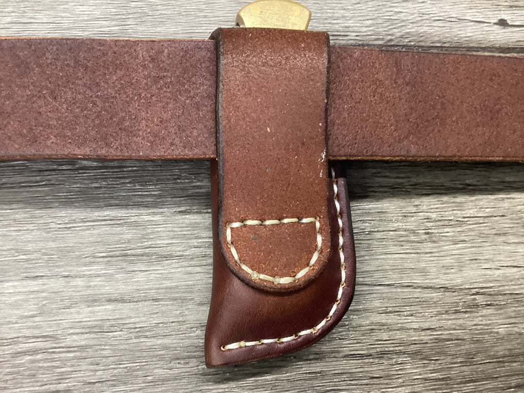 Leather Folding Pocket Knife Sheath Buck 112 Size (Sheath Only)