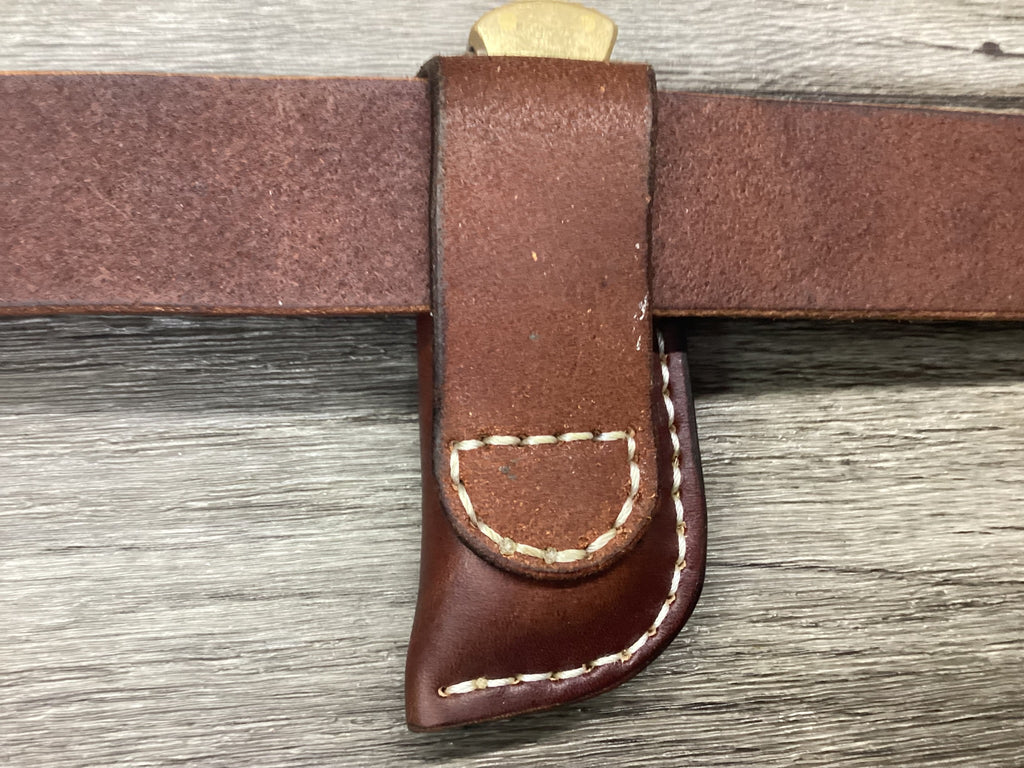 Leather Folding Pocket Knife Sheath Buck 112 Size (Sheath Only)