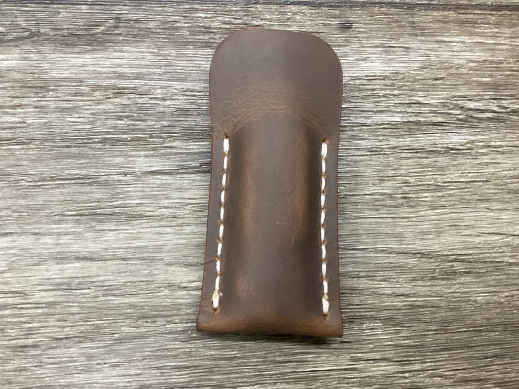 Buffalo Leather Pocket Knife Slip Canoe 3 5/8" Size, (Sheath Only)