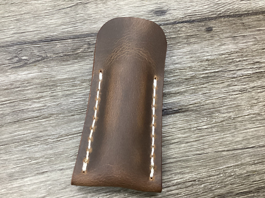 Buffalo Leather Pocket Knife Slip Canoe 3 5/8" Size, (Sheath Only)