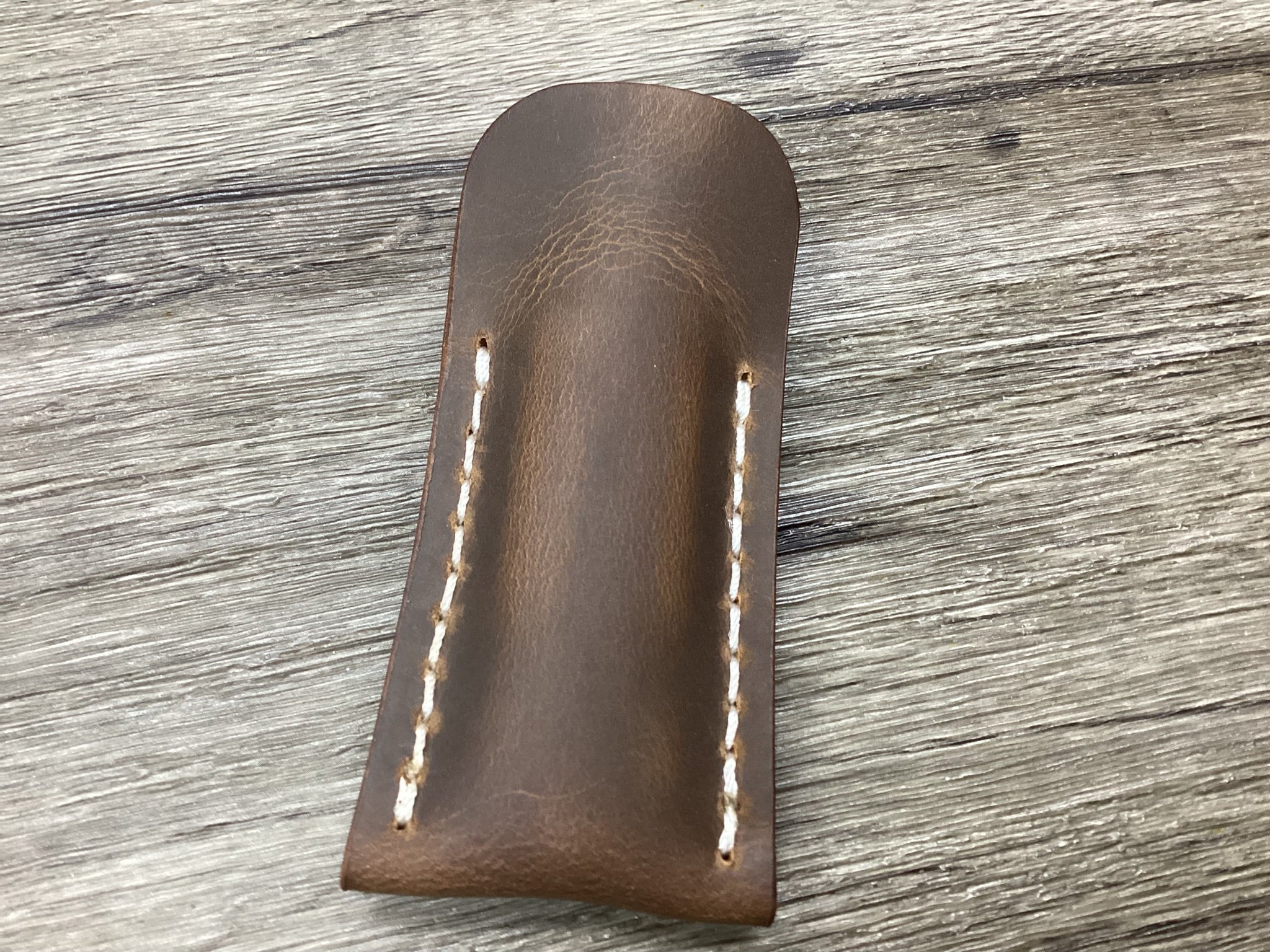 Buffalo Leather Pocket Knife Slip Canoe 3 5/8" Size, (Sheath Only)