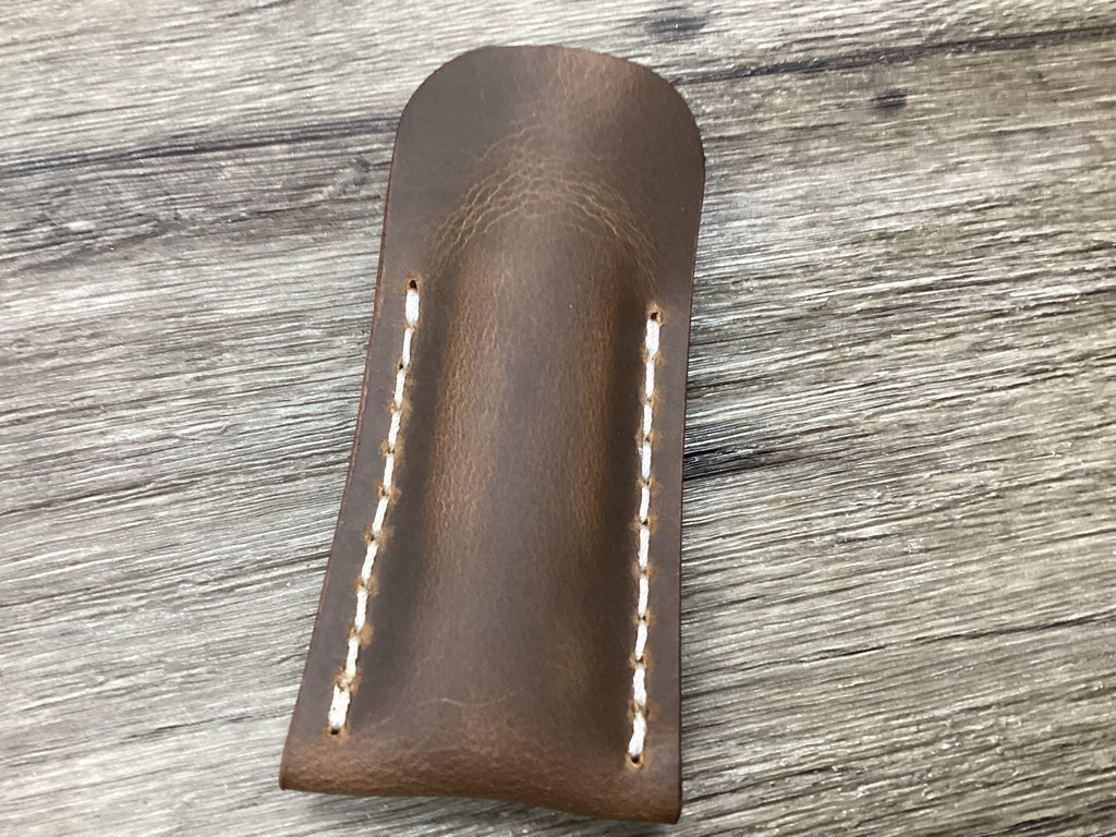 Buffalo Leather Pocket Knife Slip Canoe 3 5/8" Size, (Sheath Only)