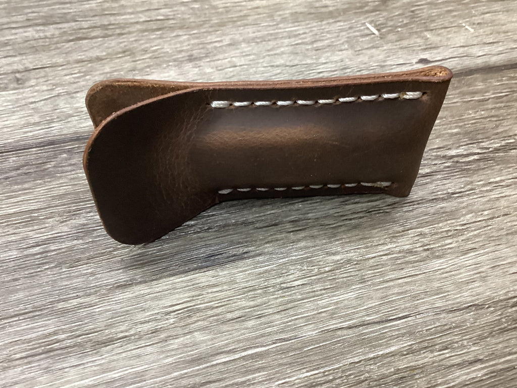 Buffalo Leather Pocket Knife Slip Canoe 3 5/8" Size, (Sheath Only)