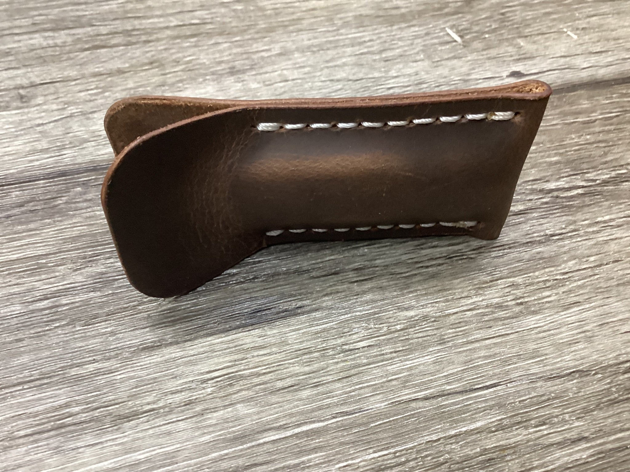 Buffalo Leather Pocket Knife Slip Canoe 3 5/8" Size, (Sheath Only)