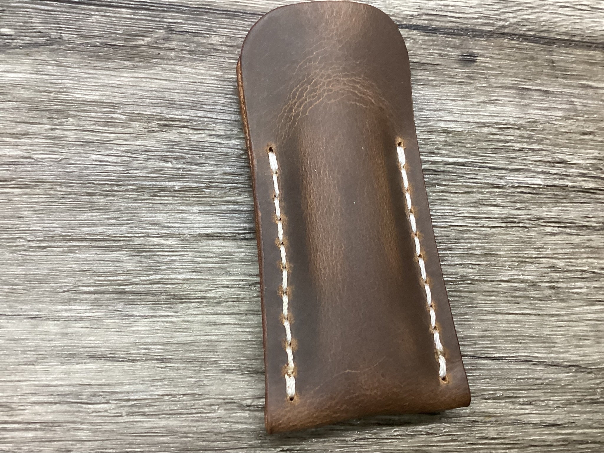 Buffalo Leather Pocket Knife Slip Canoe 3 5/8" Size, (Sheath Only)