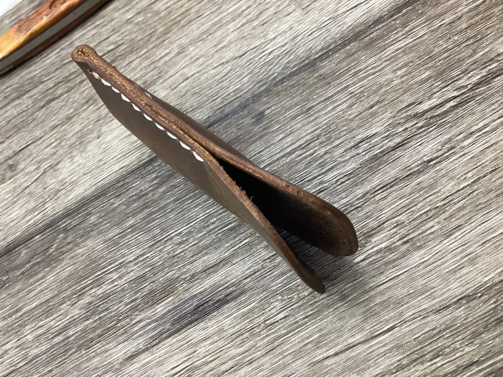 Buffalo Leather Pocket Knife Slip Canoe 3 5/8" Size, (Sheath Only)