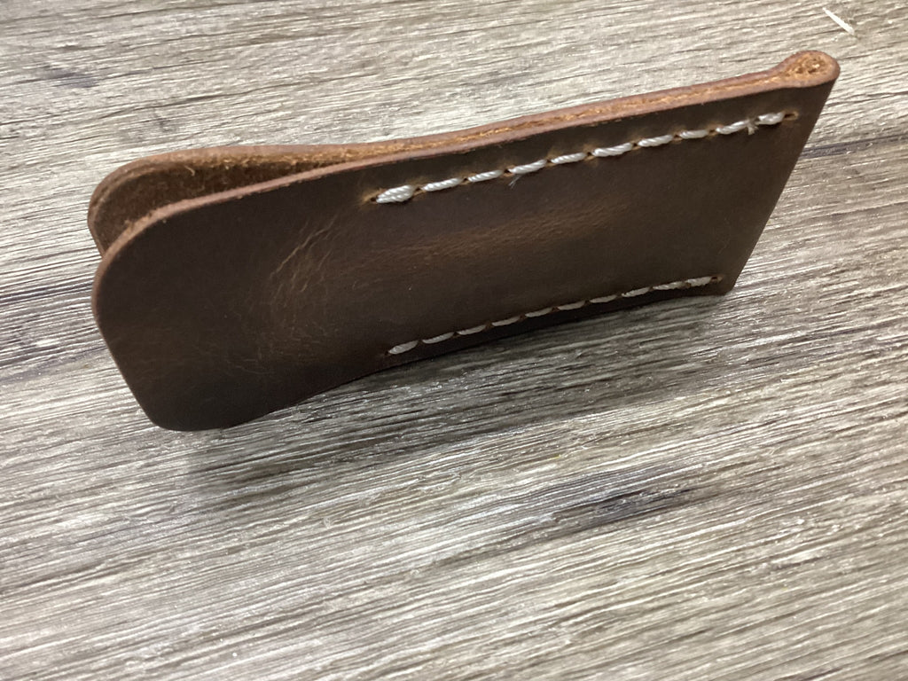 Buffalo Leather Pocket Knife Slip Canoe 3 5/8" Size, (Sheath Only)