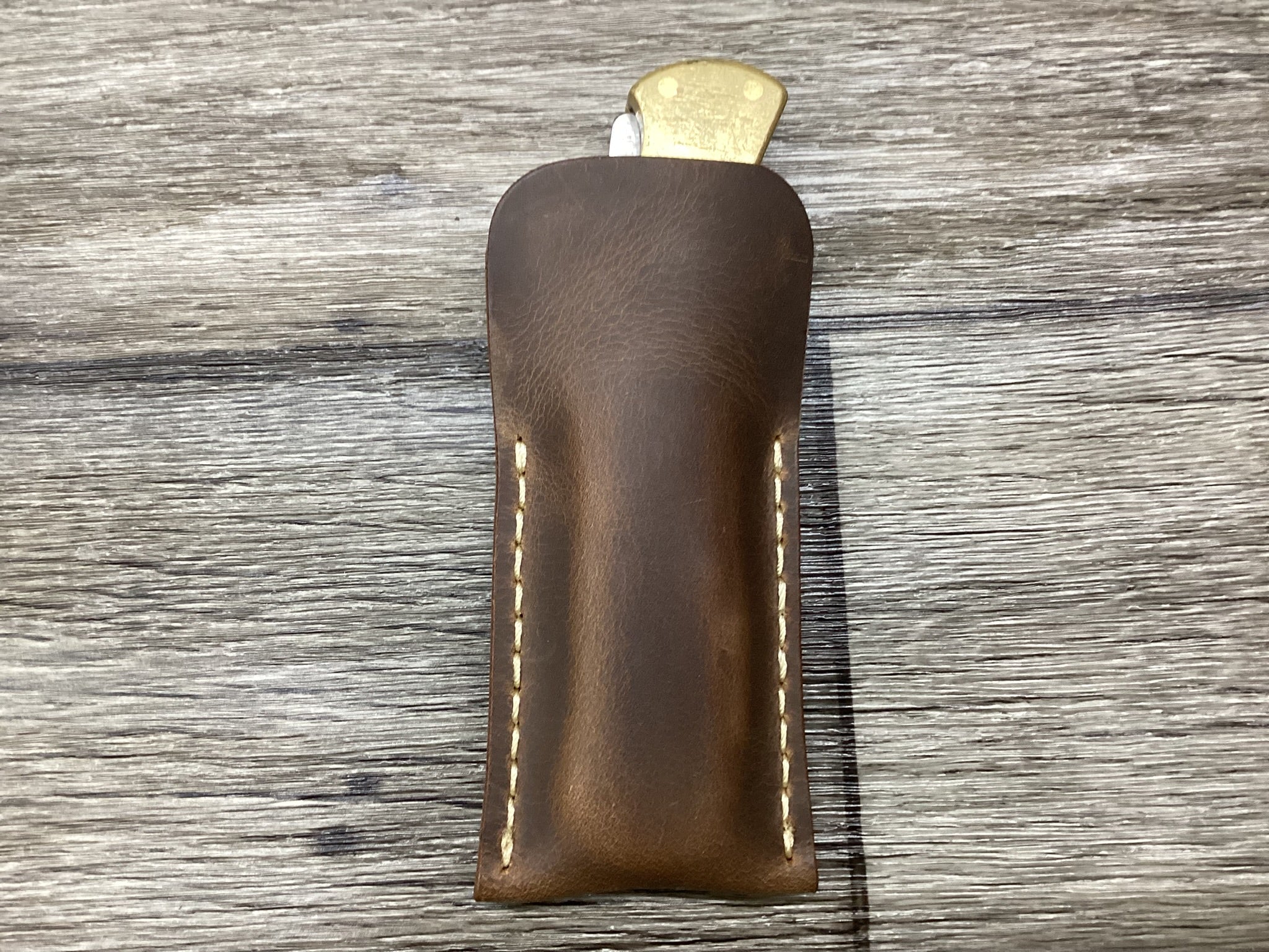 Buffalo Leather Pocket Knife Slip Buck 112 Size, (Sheath Only)