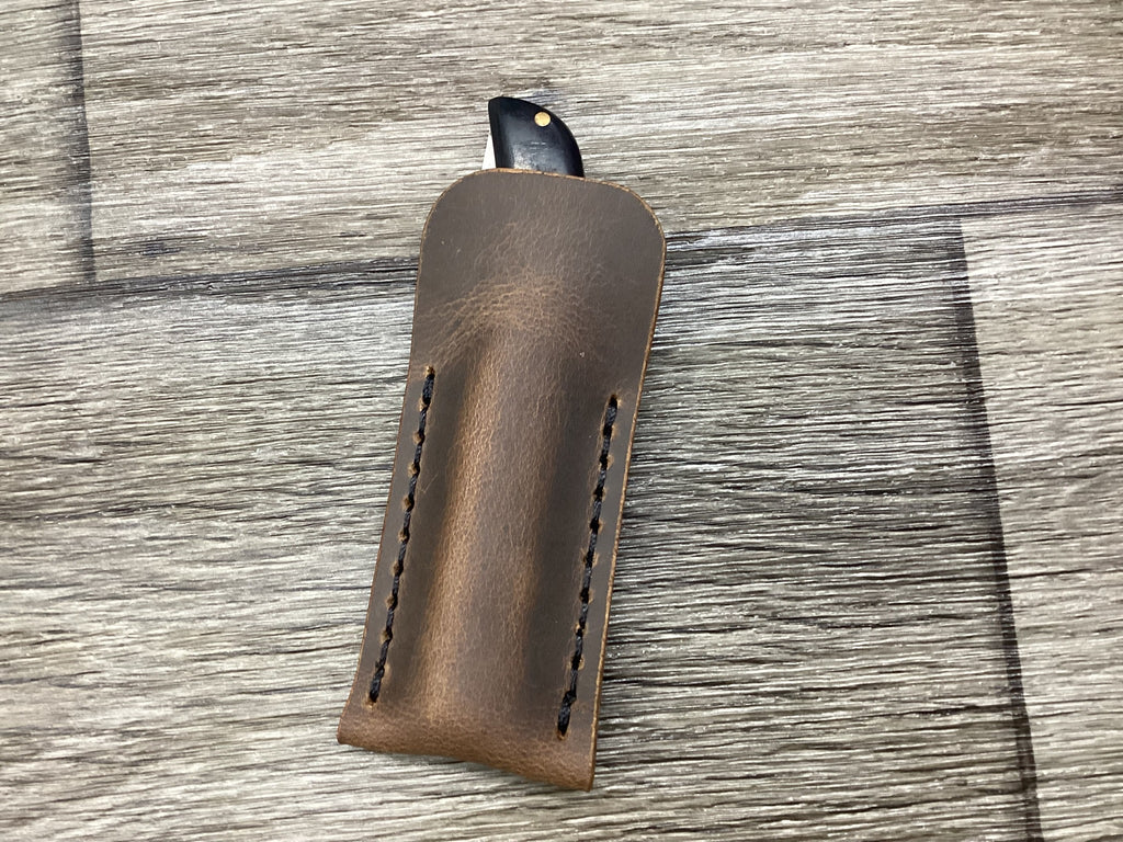 Buffalo Leather Pocket Knife Slip Sodbuster Jr. Size, (Sheath Only)