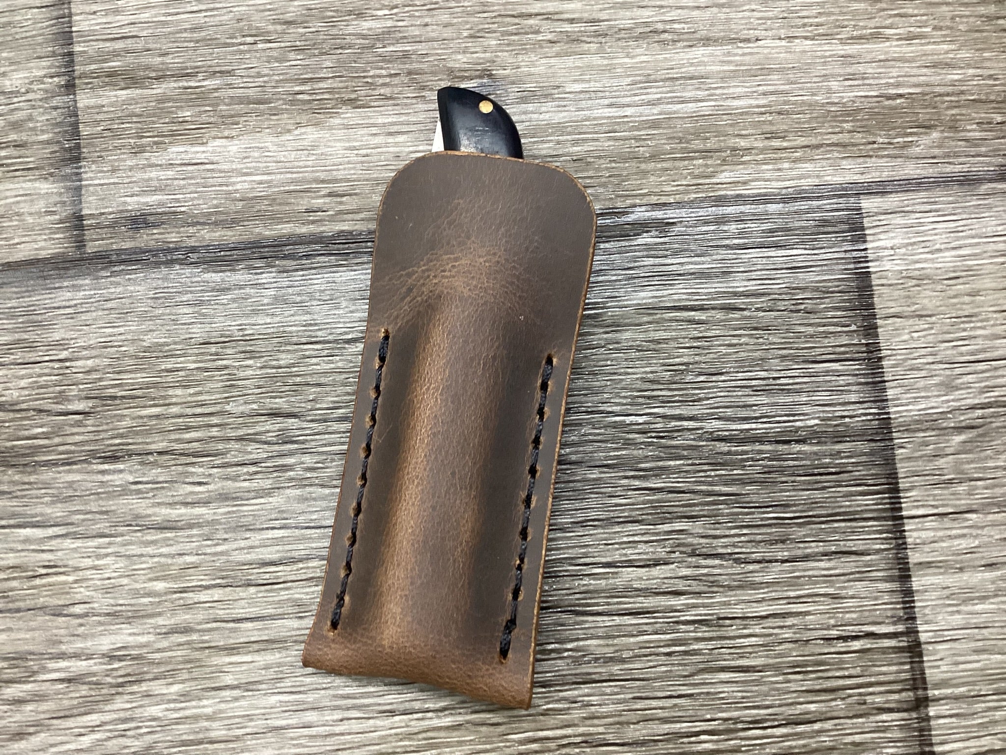 Buffalo Leather Pocket Knife Slip Sodbuster Jr. Size, (Sheath Only)