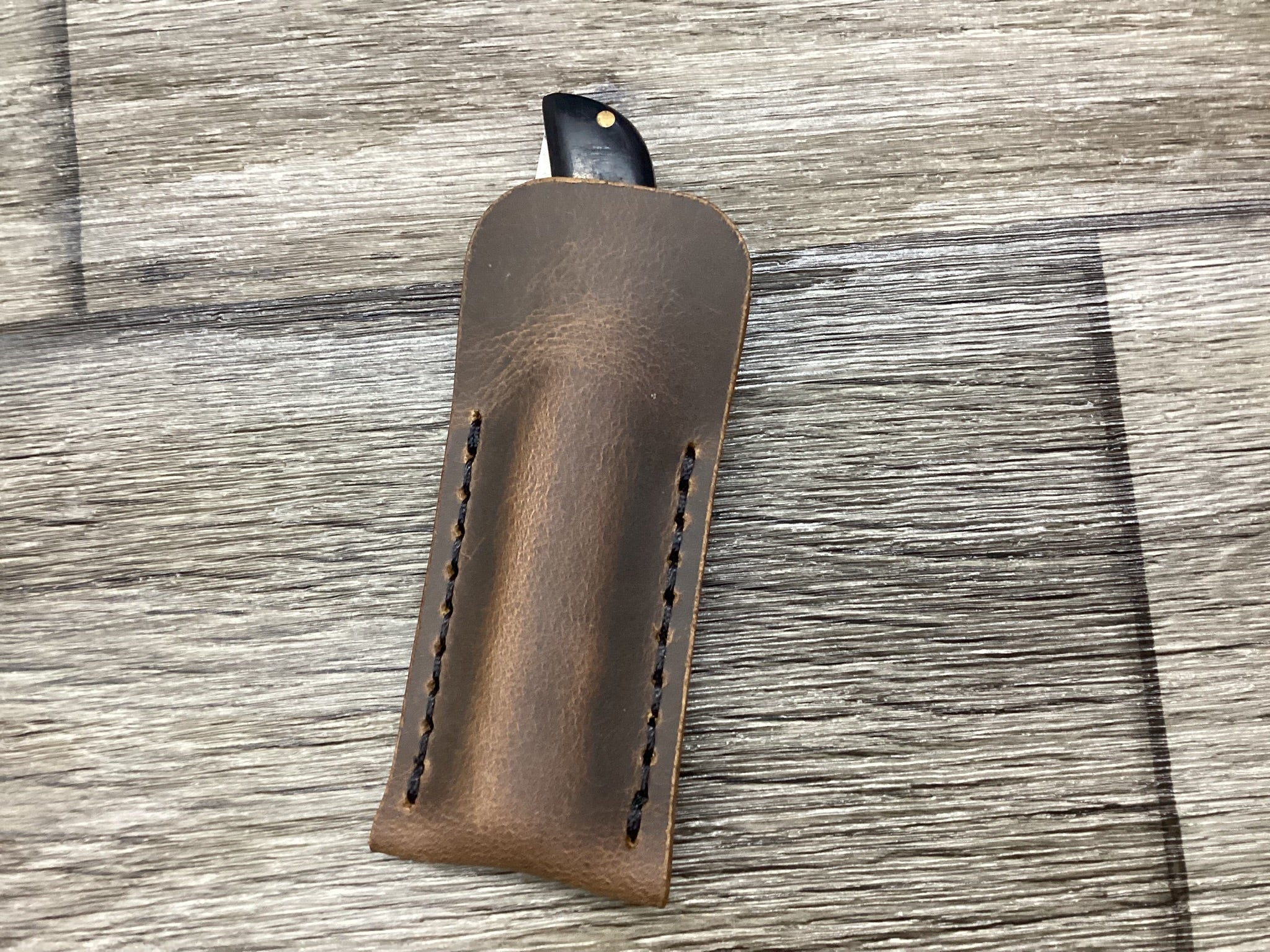Buffalo Leather Pocket Knife Slip Sodbuster Jr. Size, (Sheath Only)