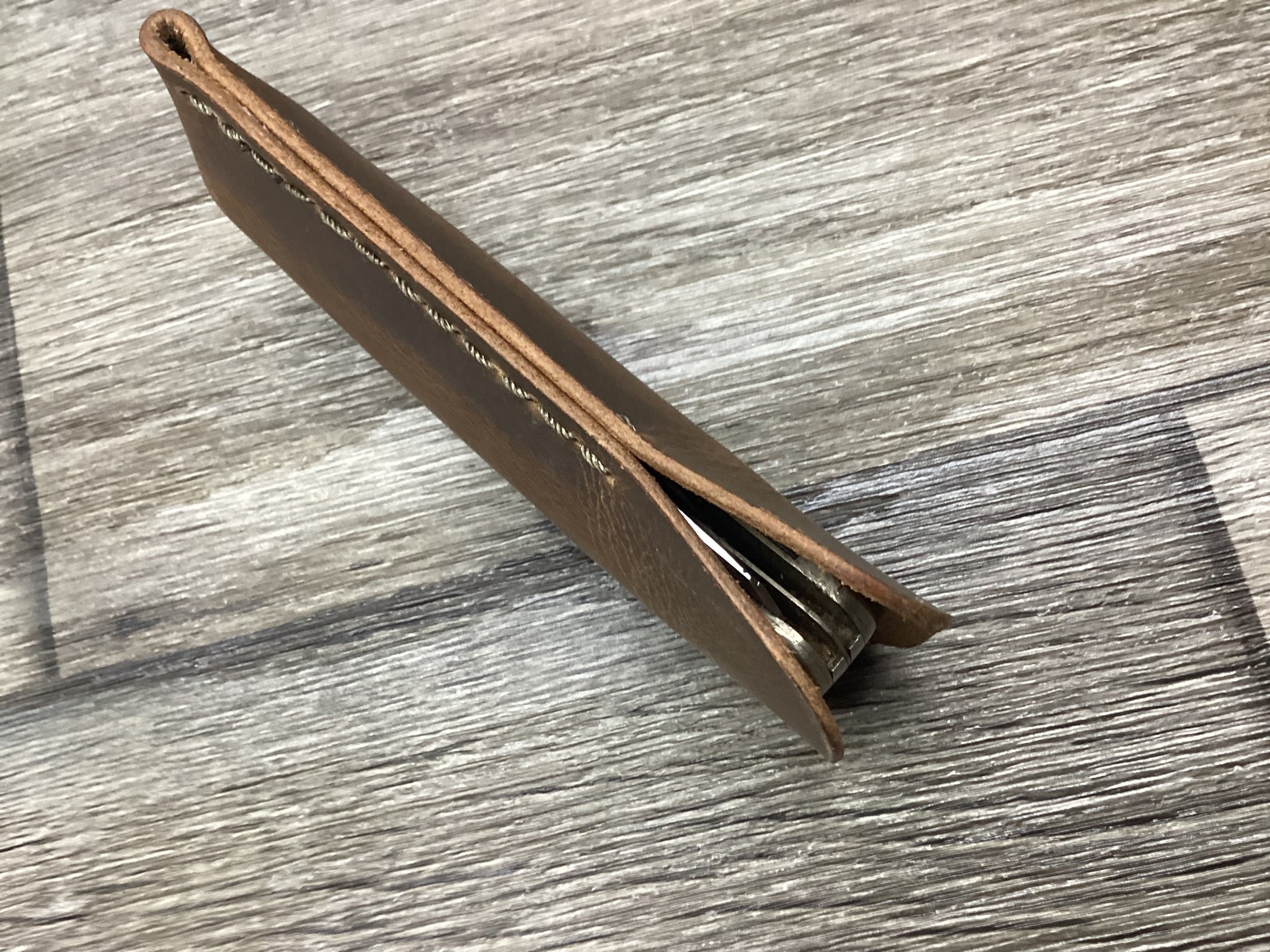 Buffalo Leather Pocket Knife Slip Trapper 4 1/8" Size (Sheath Only)