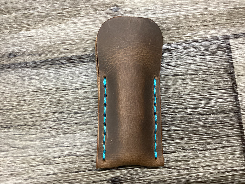 Buffalo Leather Pocket Knife Slip  Mini Trapper Size, (Sheath Only)