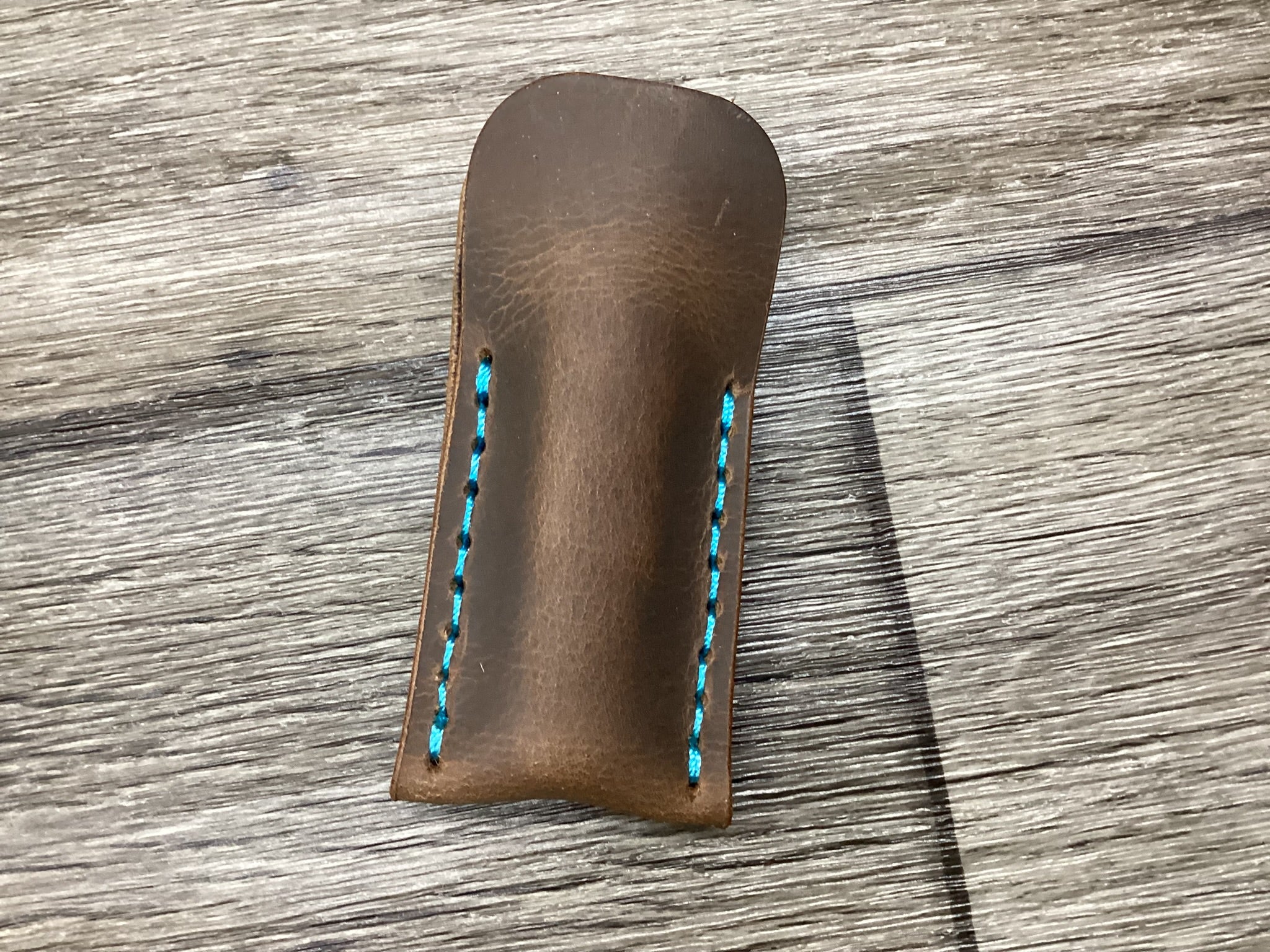 Buffalo Leather Pocket Knife Slip  Mini Trapper Size, (Sheath Only)