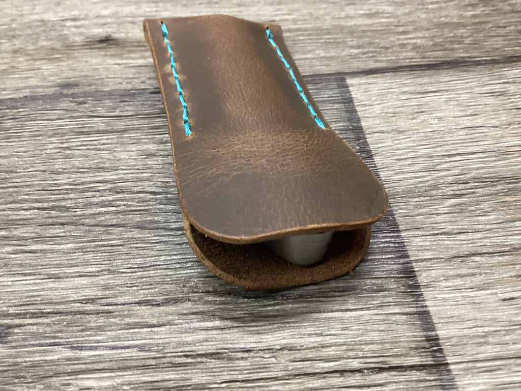 Buffalo Leather Pocket Knife Slip  Mini Trapper Size, (Sheath Only)