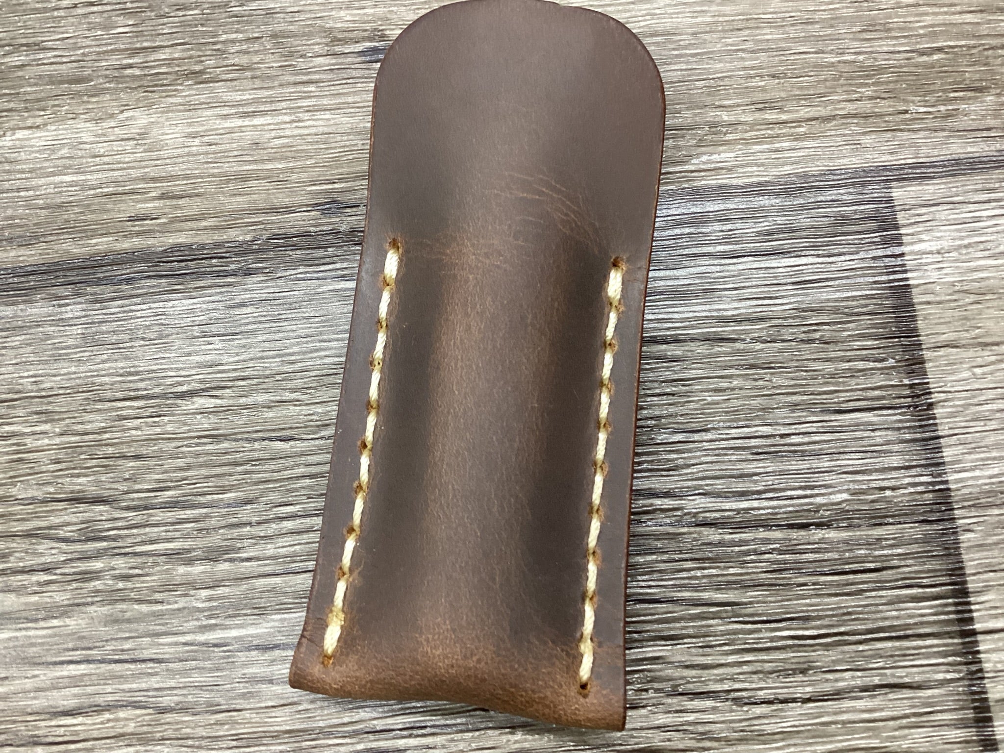 Buffalo Leather Pocket Knife Slip  Mini Trapper 3.5" Size, (Sheath Only)