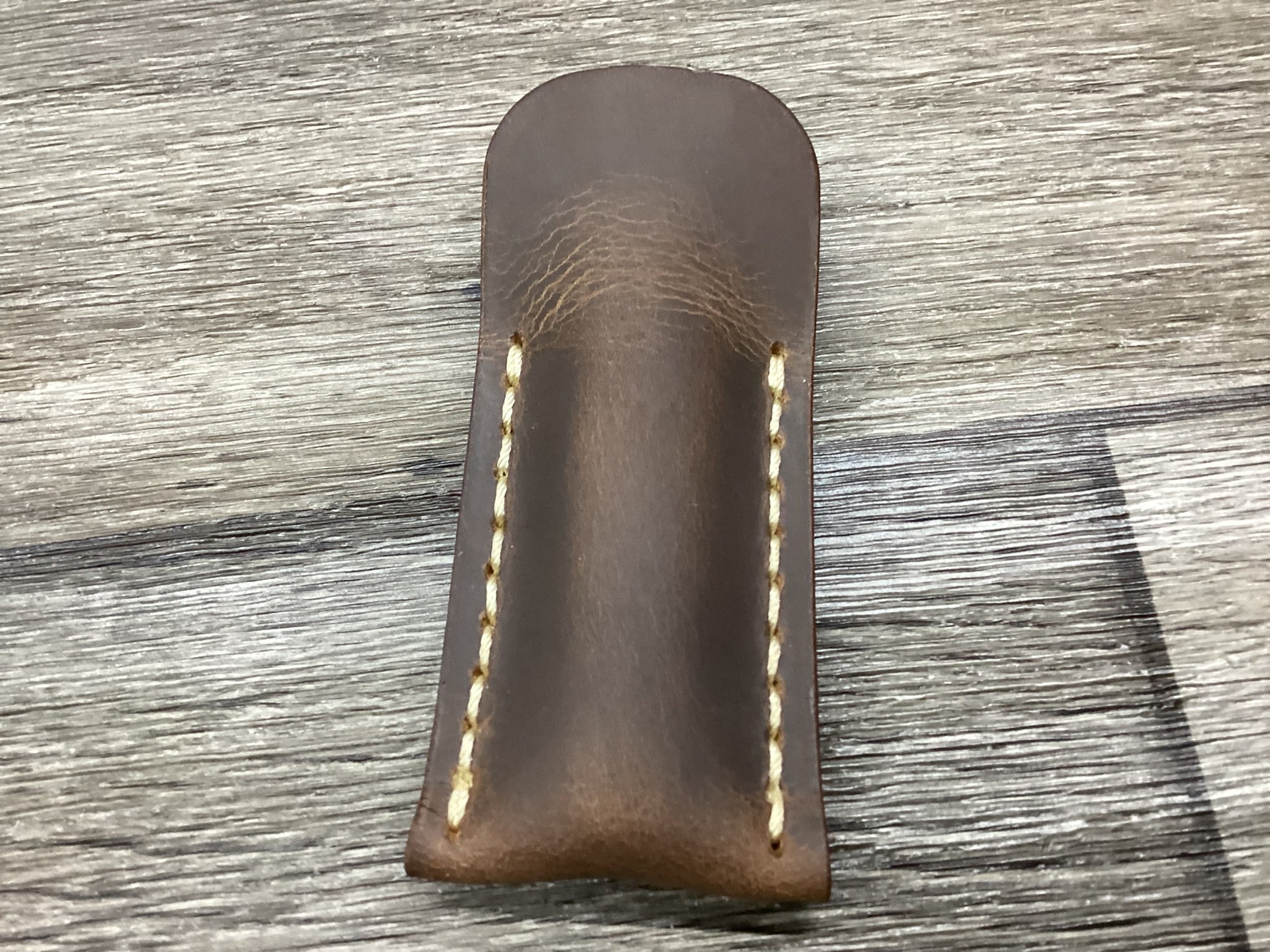 Buffalo Leather Pocket Knife Slip  Mini Trapper 3.5" Size, (Sheath Only)