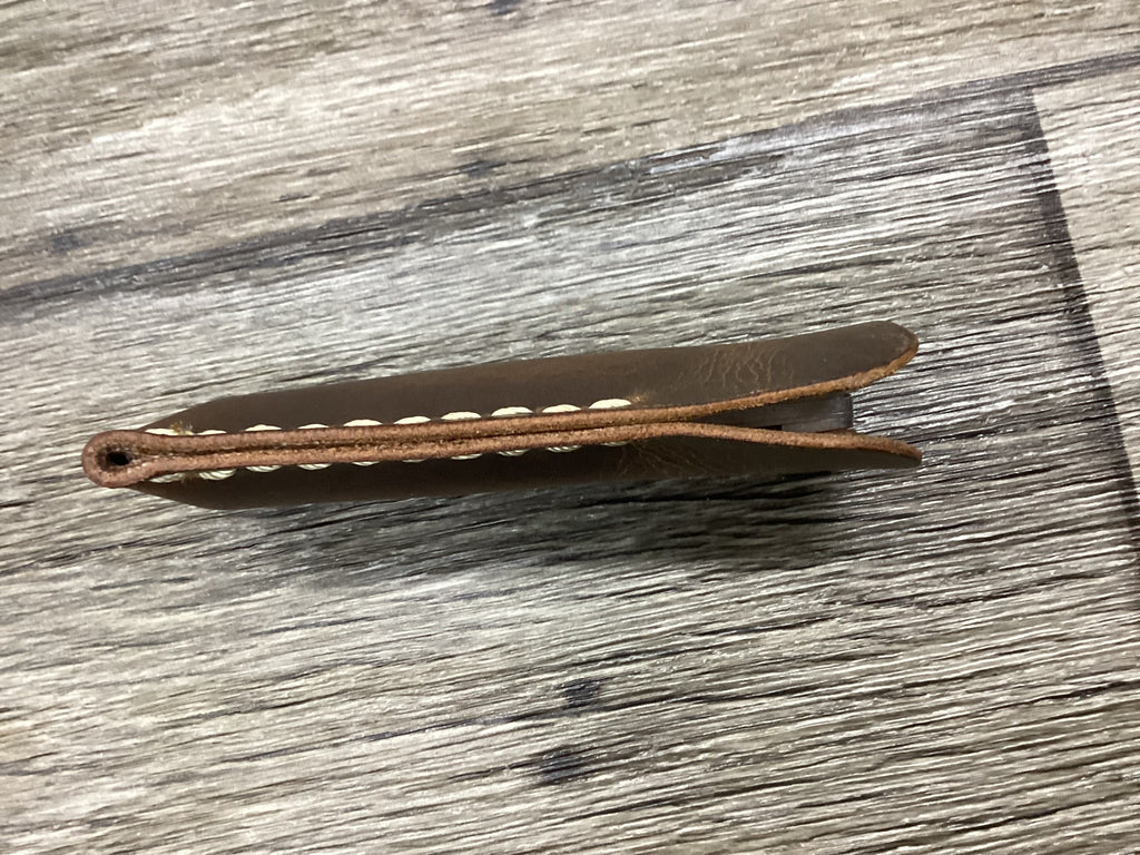 Buffalo Leather Pocket Knife Slip  Mini Trapper 3.5" Size, (Sheath Only)