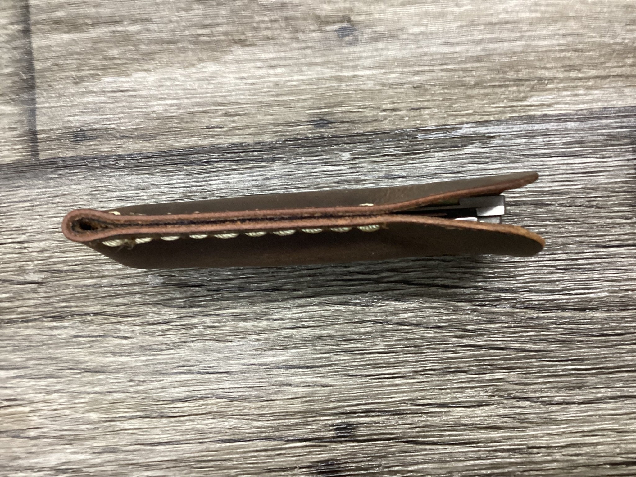 Buffalo Leather Pocket Knife Slip  Mini Trapper 3.5" Size, (Sheath Only)