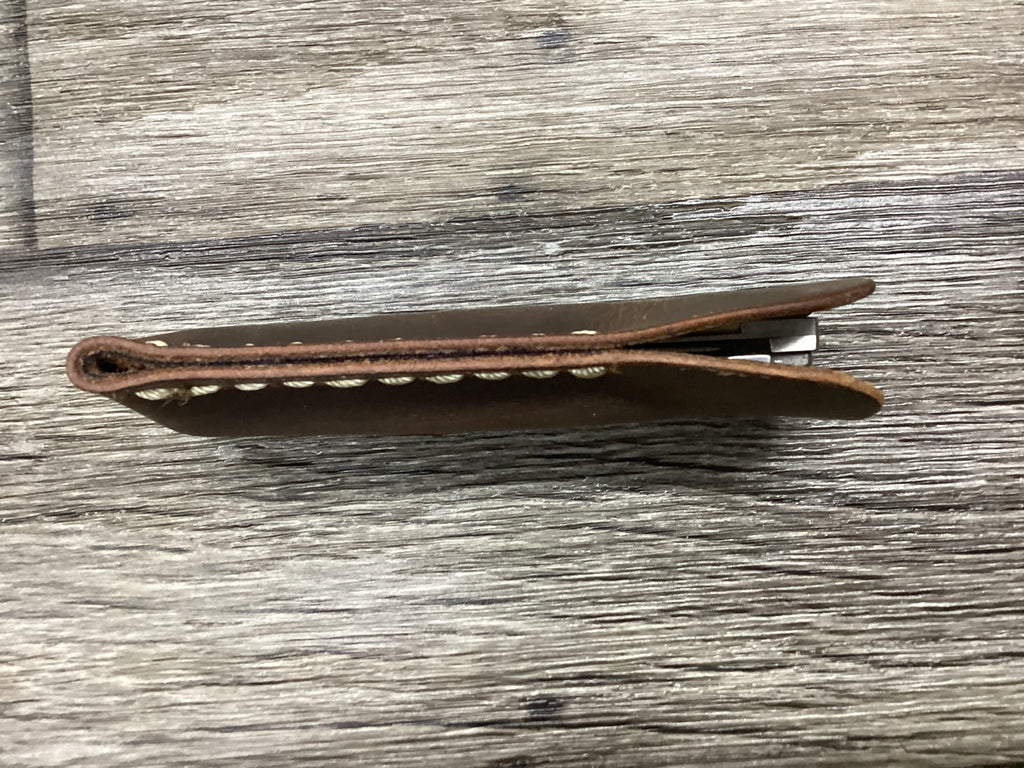 Buffalo Leather Pocket Knife Slip  Mini Trapper 3.5" Size, (Sheath Only)