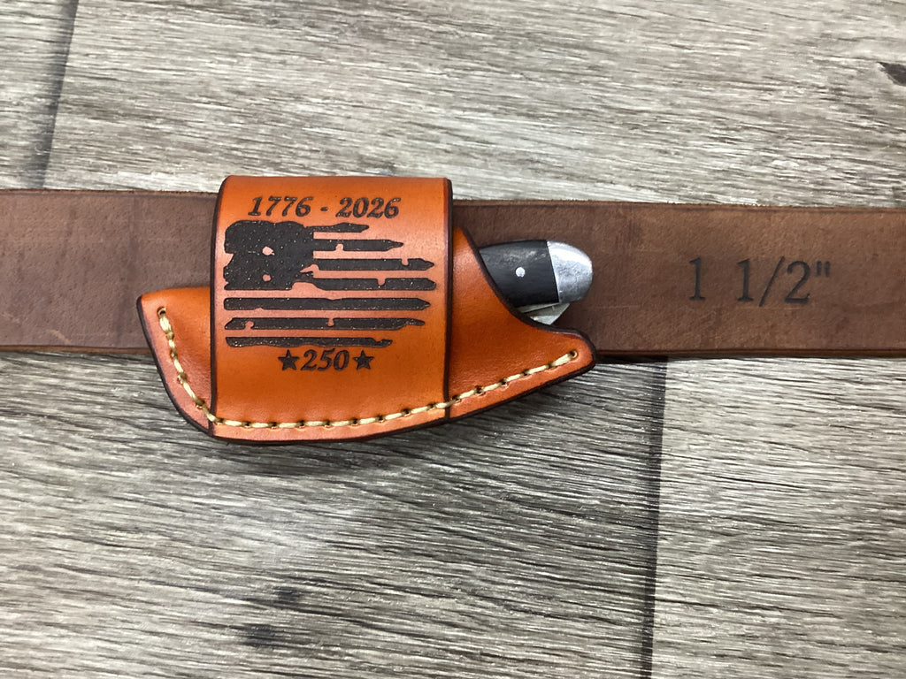 Leather Folding Knife Sheath Mini Trapper Size(Sheath Only)