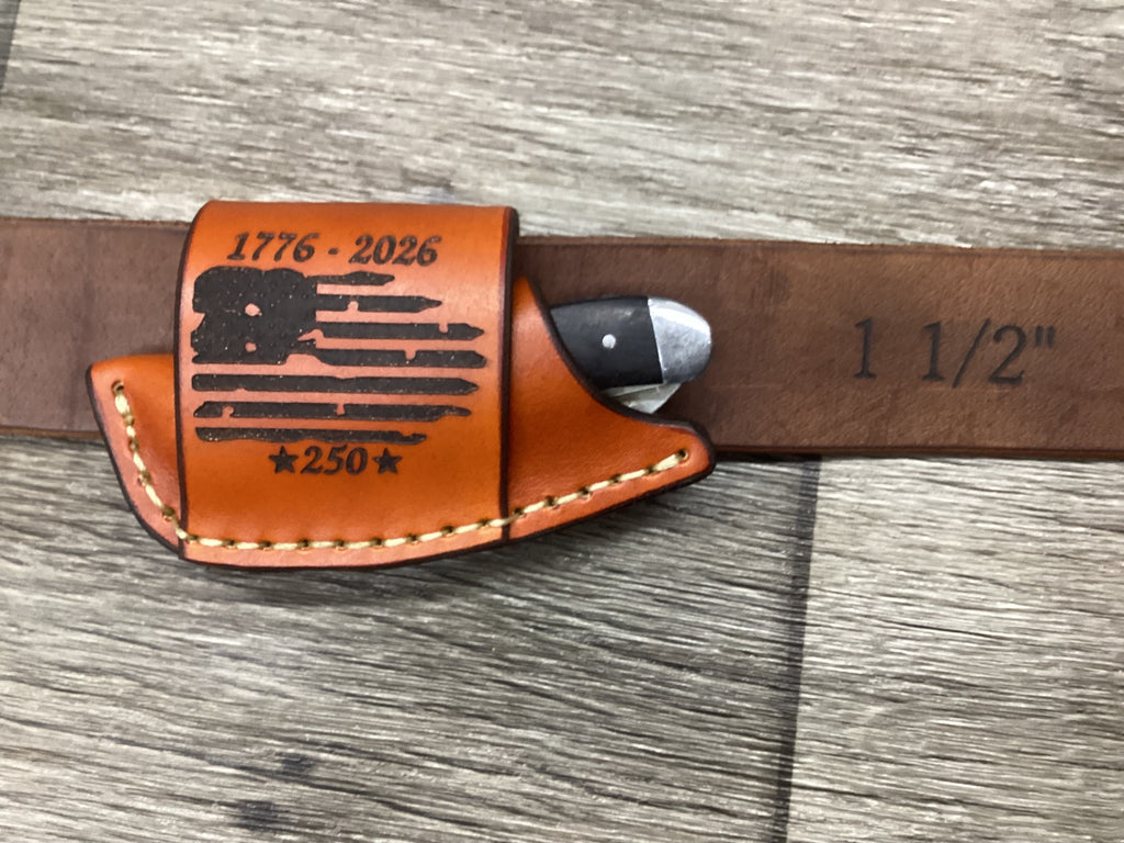 Leather Folding Knife Sheath Mini Trapper Size(Sheath Only)