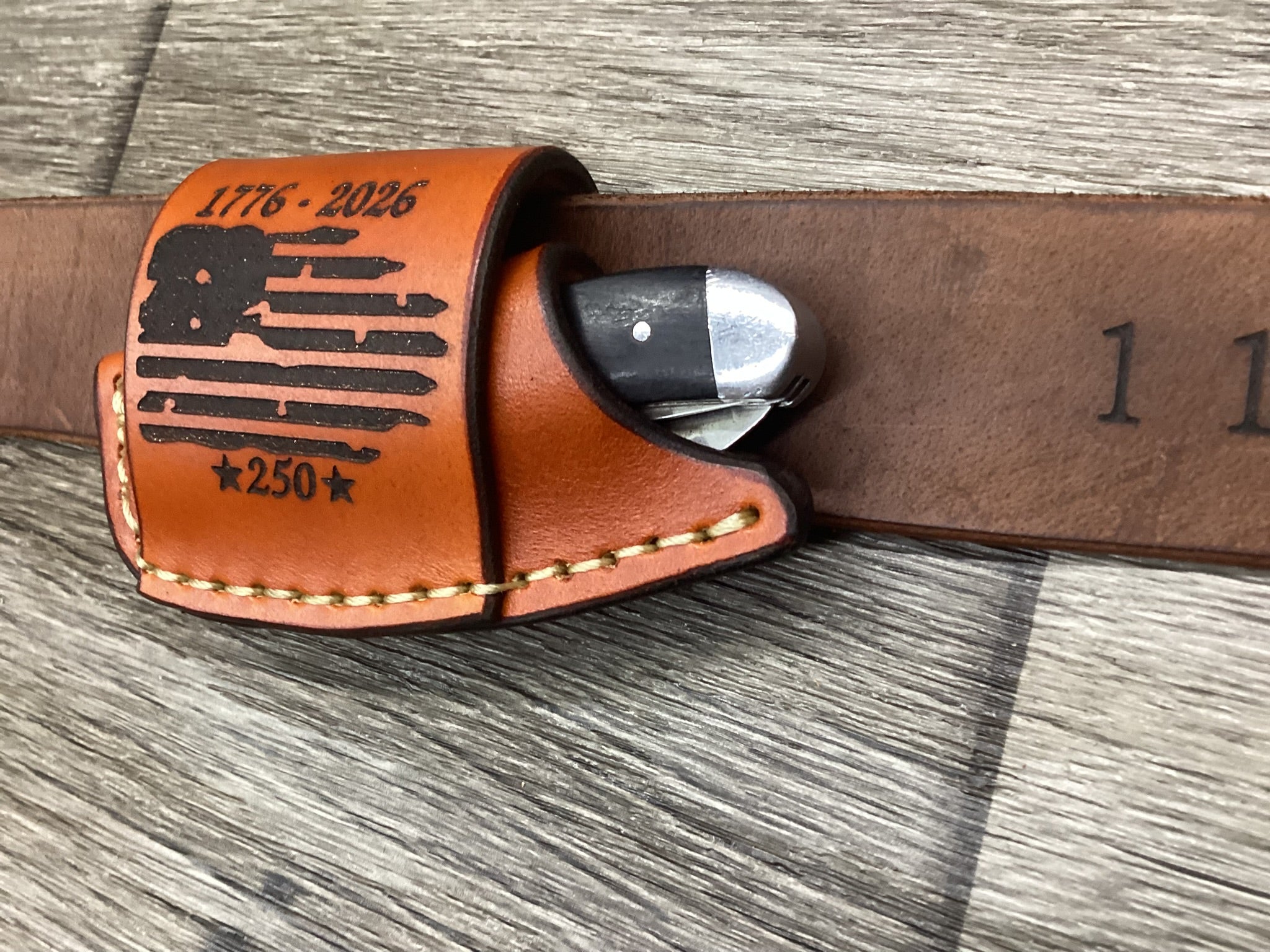 Leather Folding Knife Sheath Mini Trapper Size(Sheath Only)
