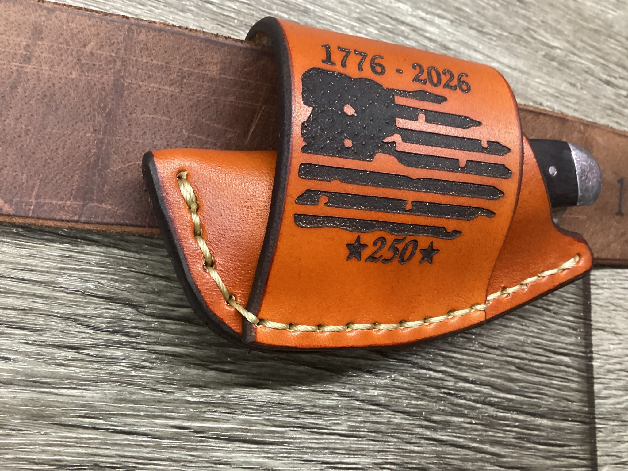 Leather Folding Knife Sheath Mini Trapper Size(Sheath Only)
