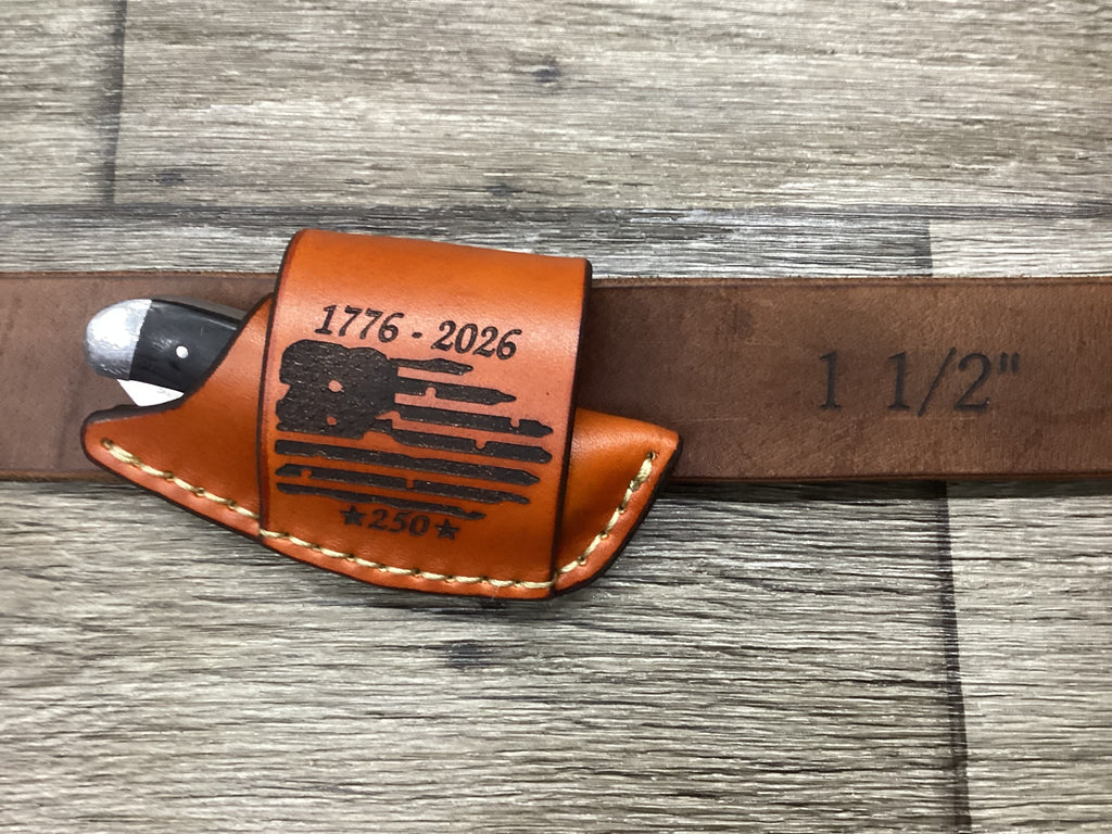 Leather Folding Knife Sheath Mini Trapper Size(Sheath Only)
