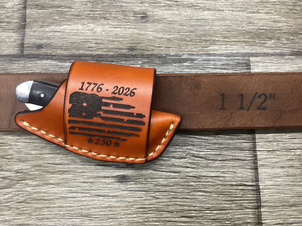 Leather Folding Knife Sheath Mini Trapper Size(Sheath Only)