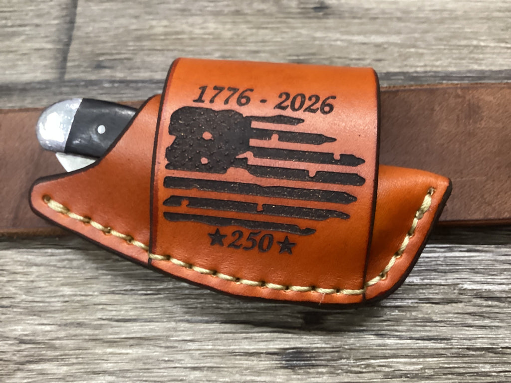 Leather Folding Knife Sheath Mini Trapper Size(Sheath Only)