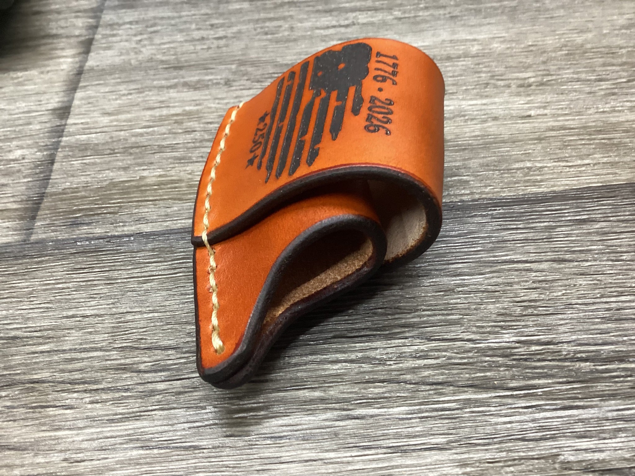 Leather Folding Knife Sheath Mini Trapper Size(Sheath Only)